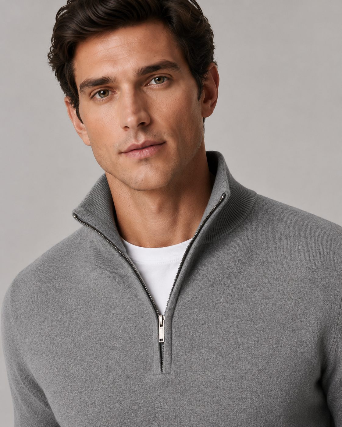 Hover Brothers - Men's - Half-Zip High Neck Sweater