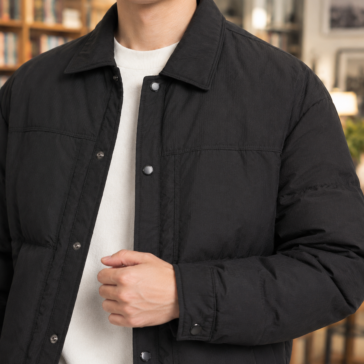 Armel Padded Jacket – Lightweight Snap-Front Men's Layer 2