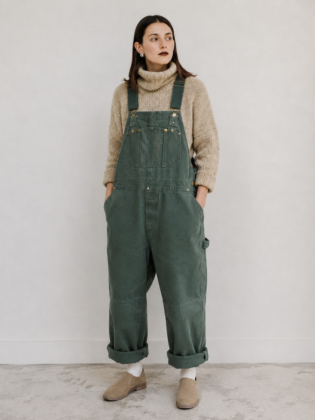 Women's Canvas Bib Overalls — Relaxed Fit Multi-Pocket 6