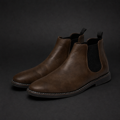 Faux Leather Chelsea Boots — Slip-On Cushioned Insole 1