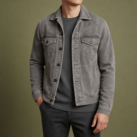 Mljet Vintage Washed Denim Jacket — Classic Multi-Pocket 1