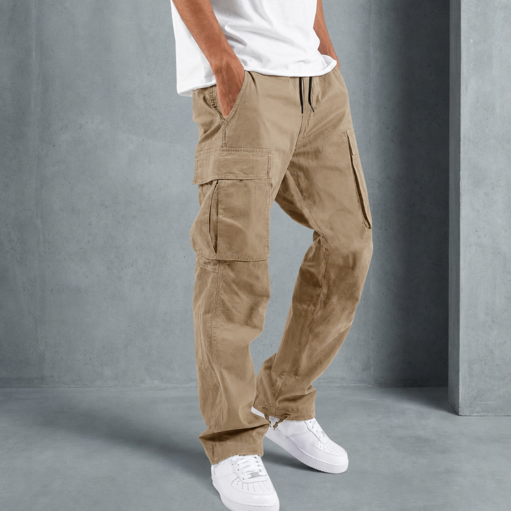 Relaxed Fit Cargo Pants — Premium Cotton Blend Multi-Pocket 1