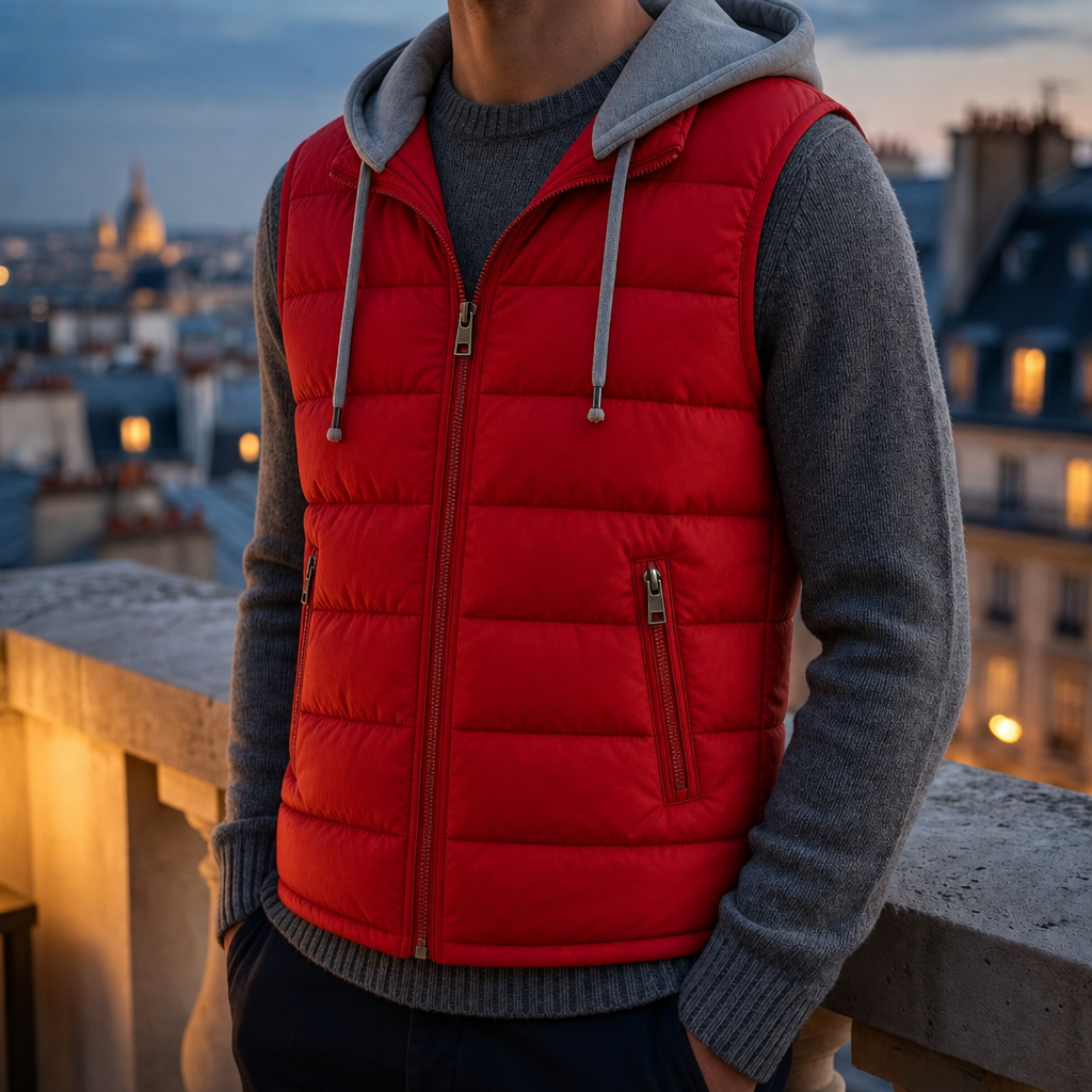 Quilted Hooded Vest — Lightweight Insulated Full-Zip Outerwear 1
