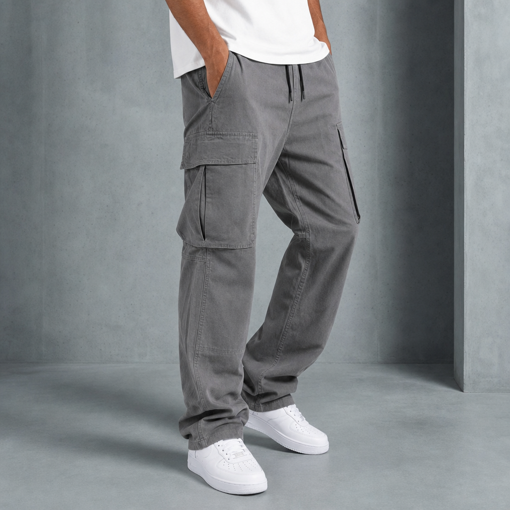 Relaxed Fit Cargo Pants — Premium Cotton Blend Multi-Pocket 2