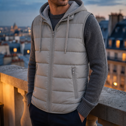 Quilted Hooded Vest — Lightweight Insulated Full-Zip Outerwear 2