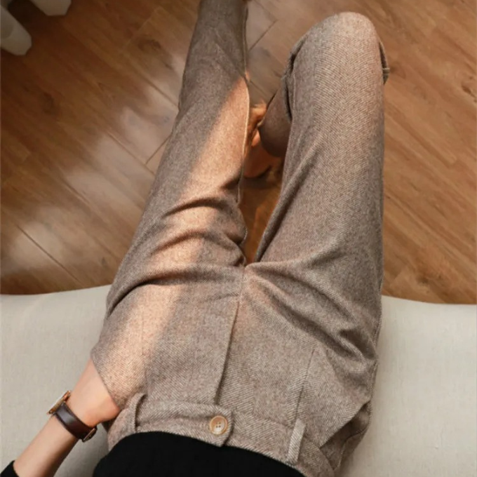 Harrow Herringbone Wool Trousers — Tailored Fit Men's Pants 6