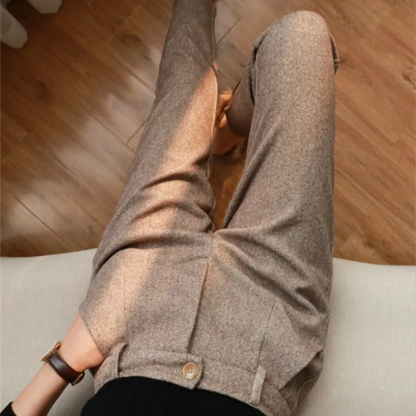 Harrow Herringbone Wool Trousers — Tailored Fit Men's Pants 6