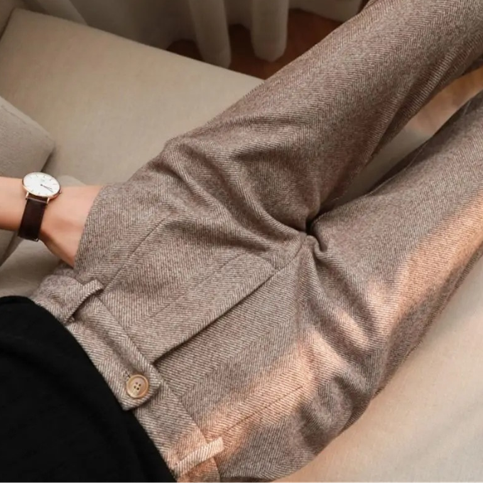 Harrow Herringbone Wool Trousers — Tailored Fit Men's Pants 5