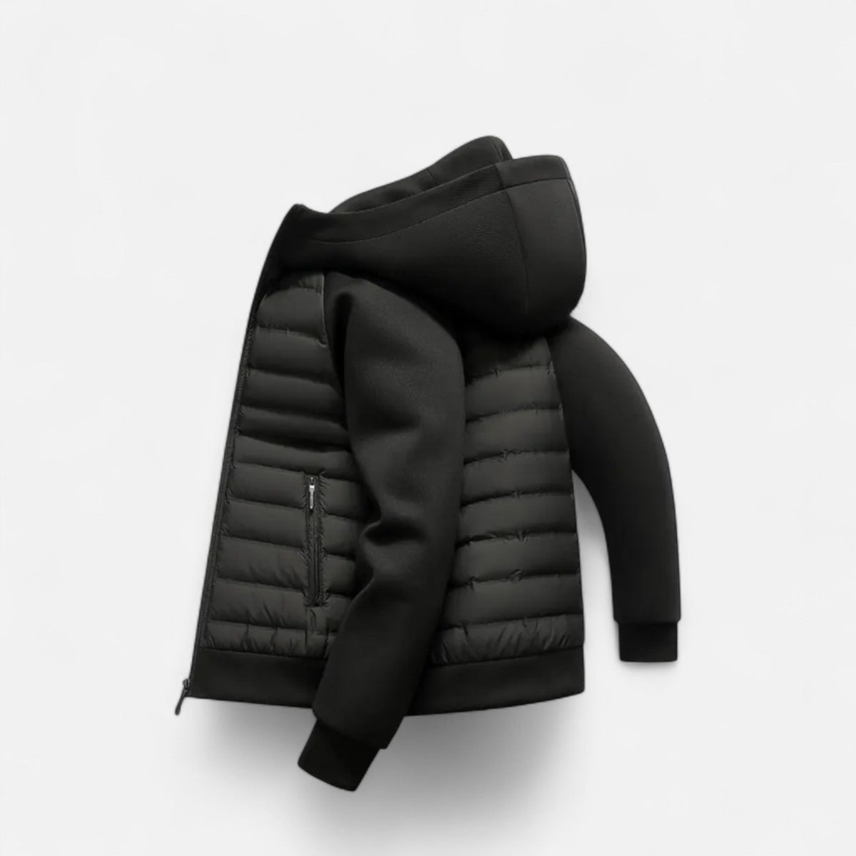 Men's Hooded Down Jacket — Quilted Panels, Lightweight Warmth 6