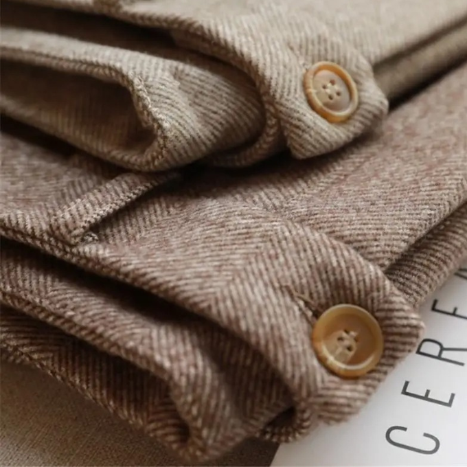 Harrow Herringbone Wool Trousers — Tailored Fit Men's Pants 14