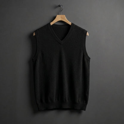 Cashmere Blend V-Neck Vest — Soft Luxury Layering Piece 3