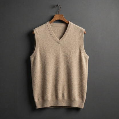 Cashmere Blend V-Neck Vest — Soft Luxury Layering Piece 1