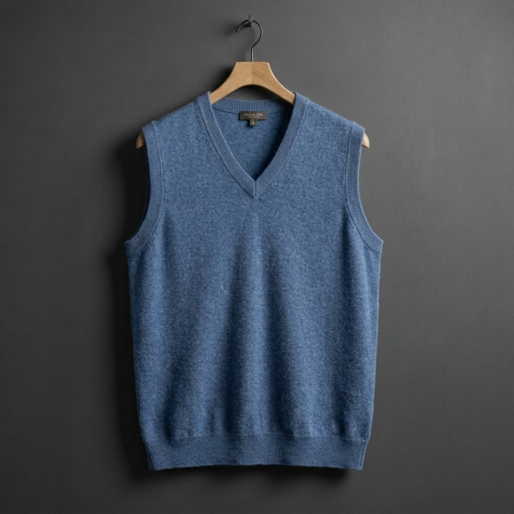 Cashmere Blend V-Neck Vest — Soft Luxury Layering Piece 2