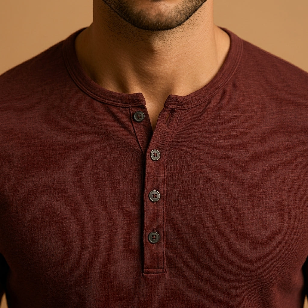 Krakow Henley Shirt — Slim Fit Long Sleeve Casual Top 6