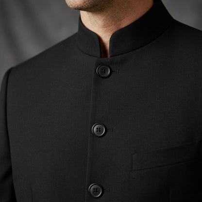 Monaco Stand Collar Blazer — Slim Fit Structured Jacket 4