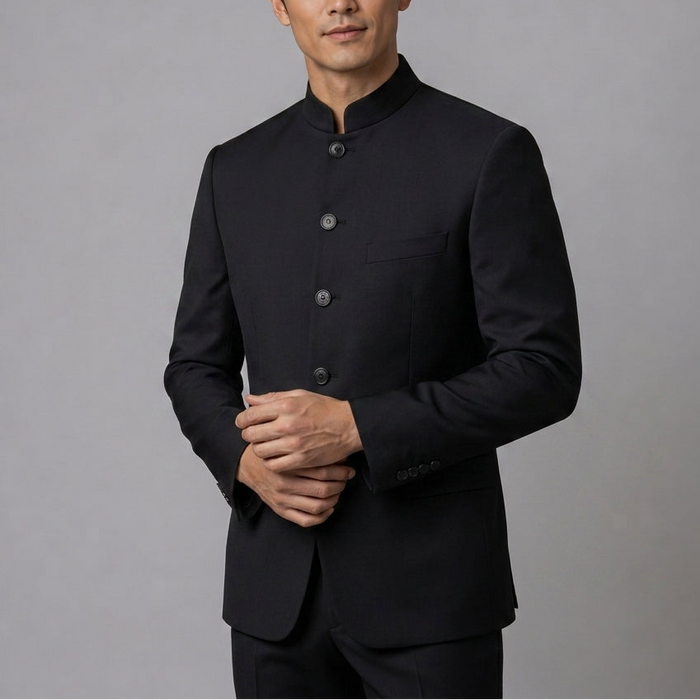 Monaco Stand Collar Blazer — Slim Fit Structured Jacket