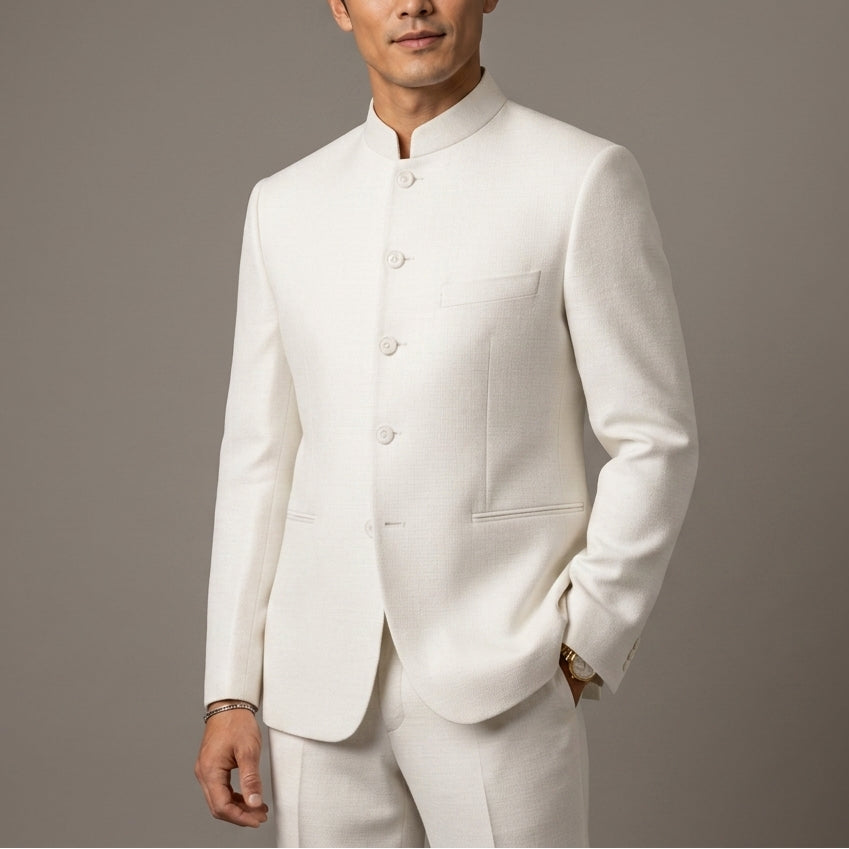 Monaco Stand Collar Blazer — Slim Fit Structured Jacket 2