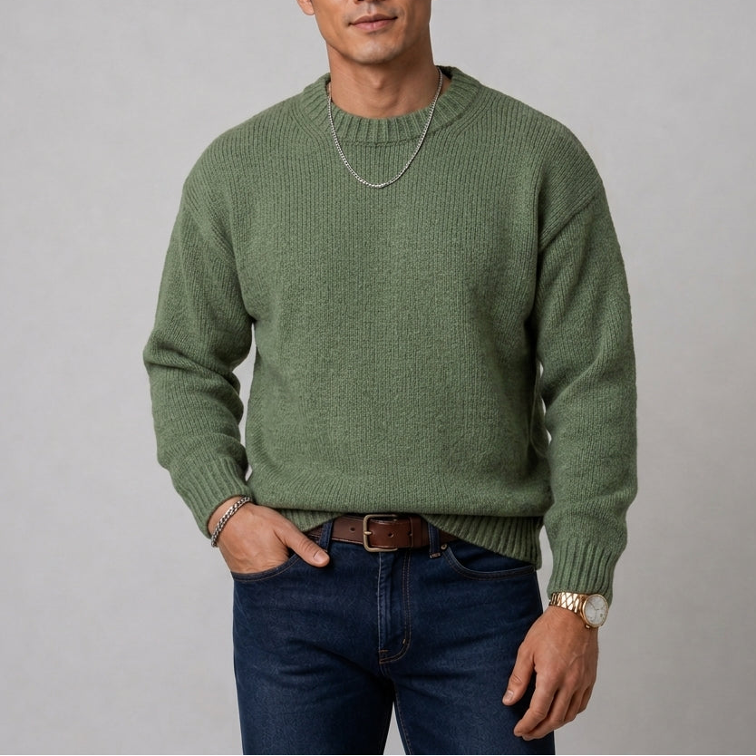 Crew Neck Sweater — Soft Woven Relaxed Fit Everyday Essential 5