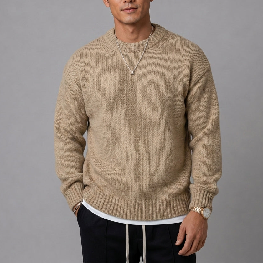 Crew Neck Sweater — Soft Woven Relaxed Fit Everyday Essential 7