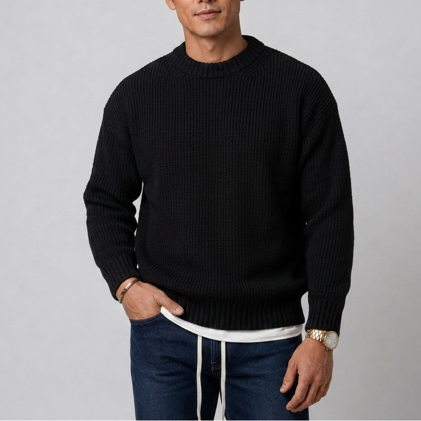 Crew Neck Sweater — Soft Woven Relaxed Fit Everyday Essential 2