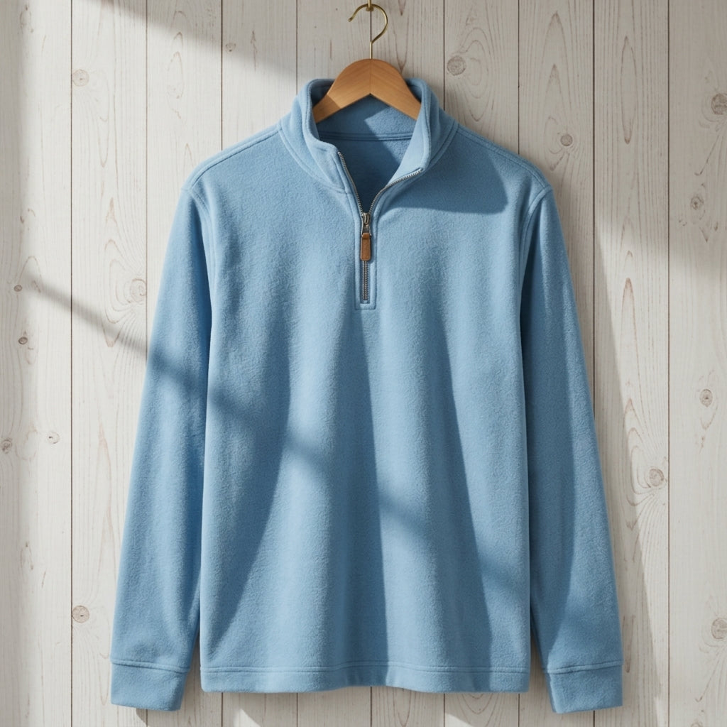 Fleece Quarter-Zip Pullover — Soft Cotton Blend, 7 Colors 2