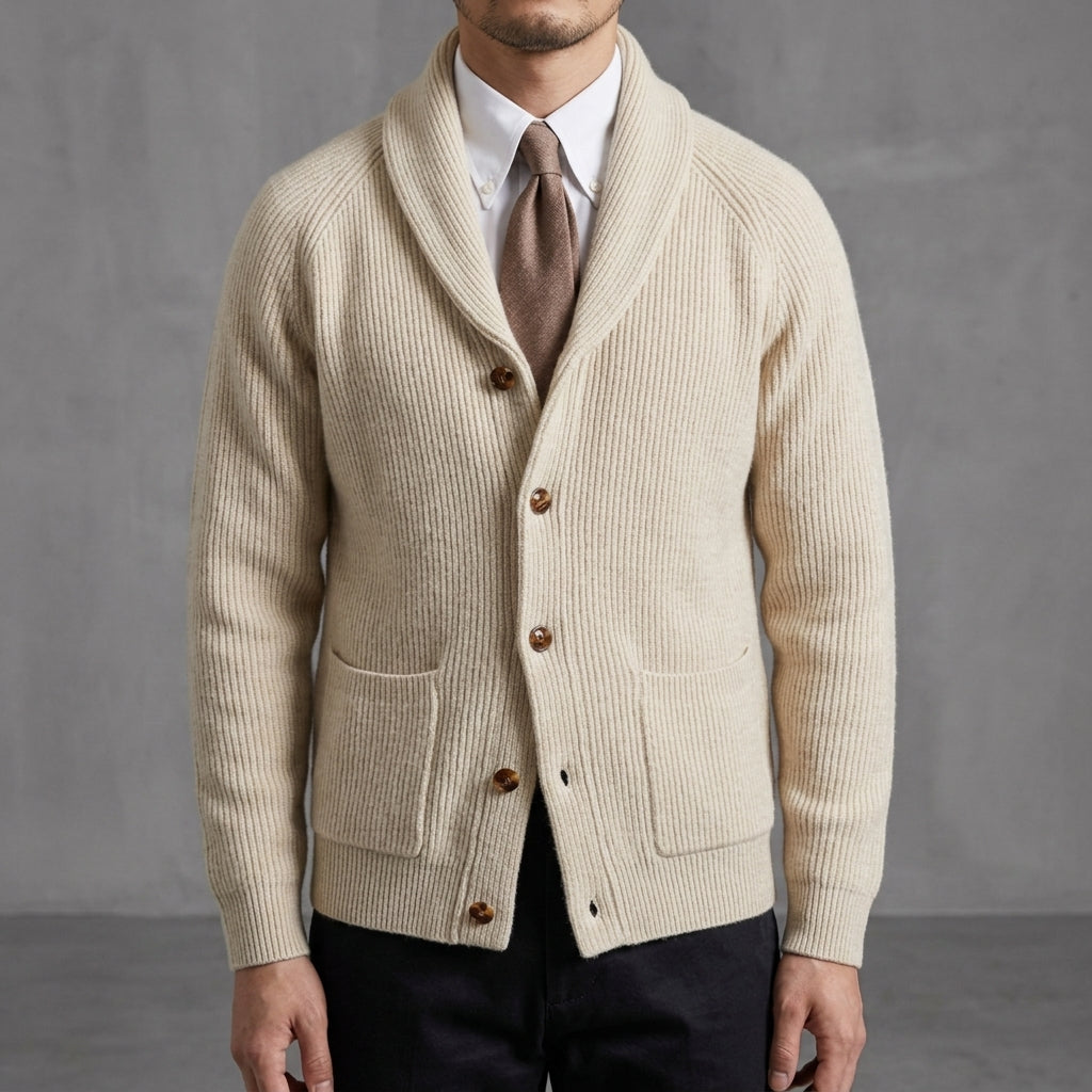Raglan Shawl Collar Knitted Cardigan — Premium Relaxed Fit 1