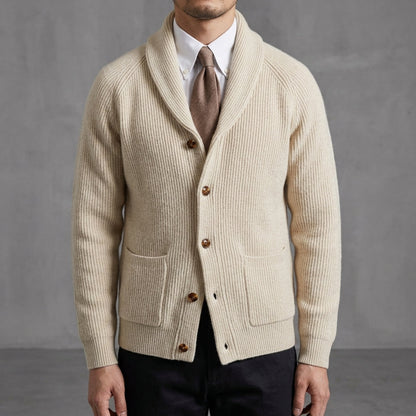 Raglan Shawl Collar Knitted Cardigan — Premium Relaxed Fit 1