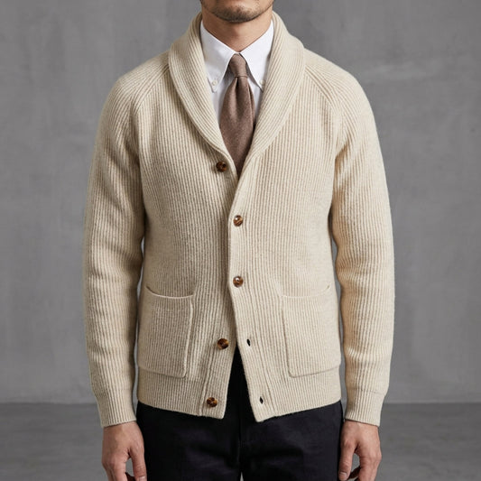 Raglan Shawl Collar Knitted Cardigan — Premium Relaxed Fit 1