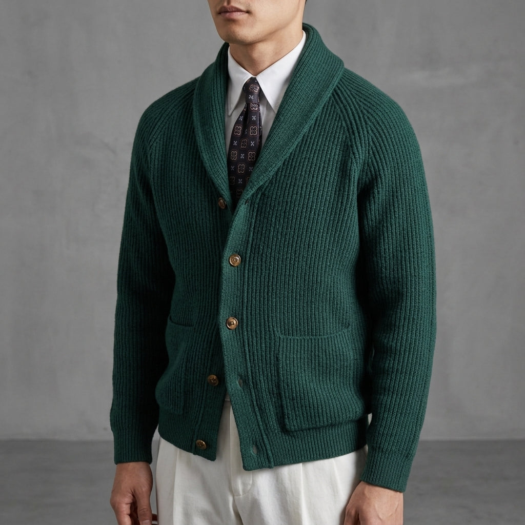 Raglan Shawl Collar Knitted Cardigan — Premium Relaxed Fit 4