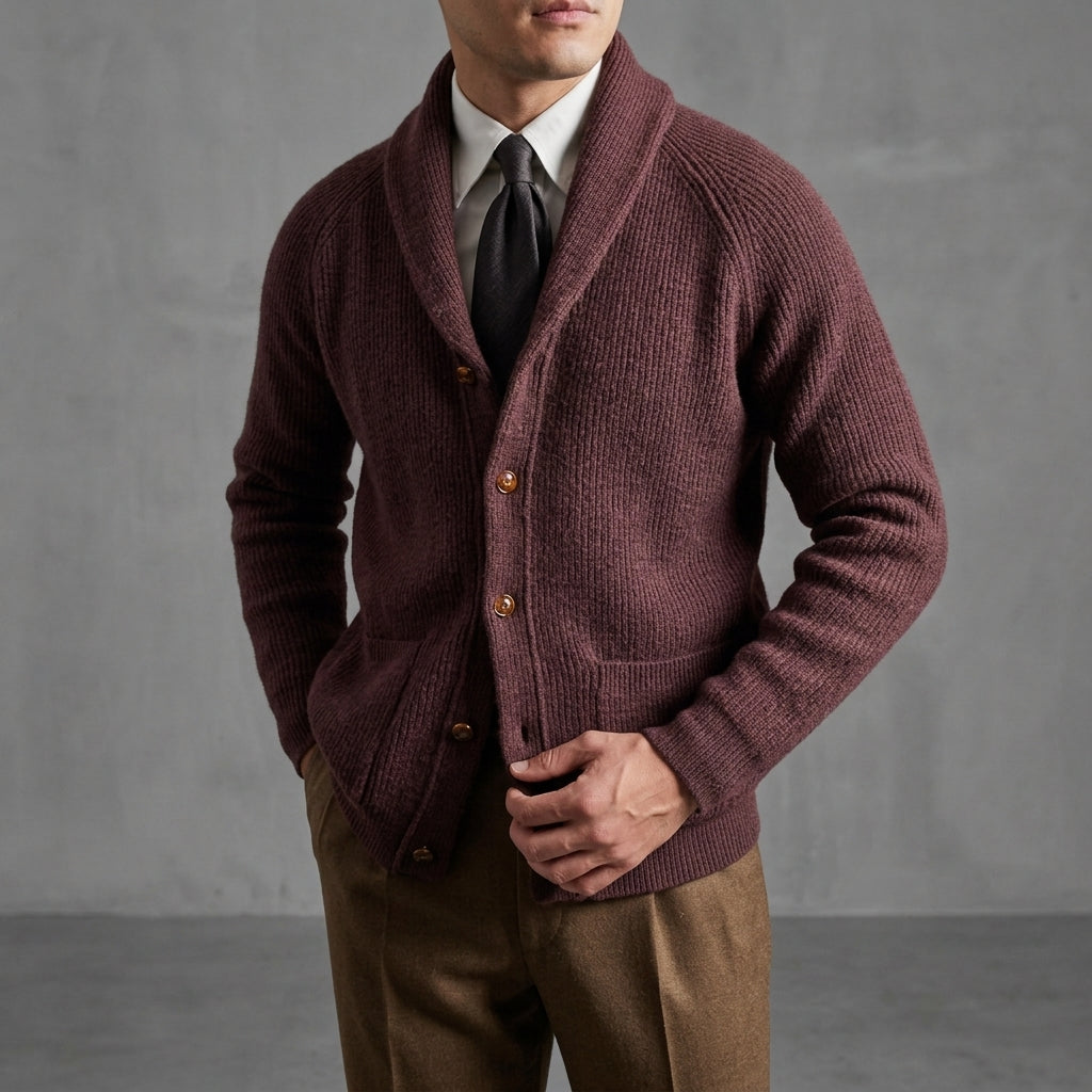 Raglan Shawl Collar Knitted Cardigan — Premium Relaxed Fit 2