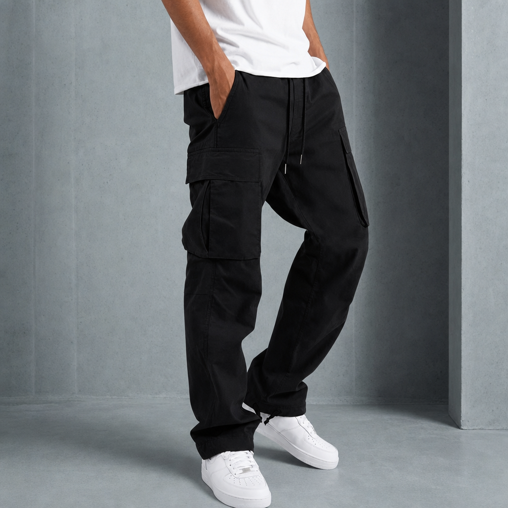 Relaxed Fit Cargo Pants — Premium Cotton Blend Multi-Pocket 3