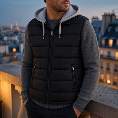 Quilted Hooded Vest — Lightweight Insulated Full-Zip Outerwear 3