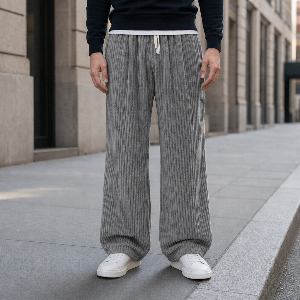 Wide Leg Corduroy Pants — Oversized Cotton Blend Fit 3