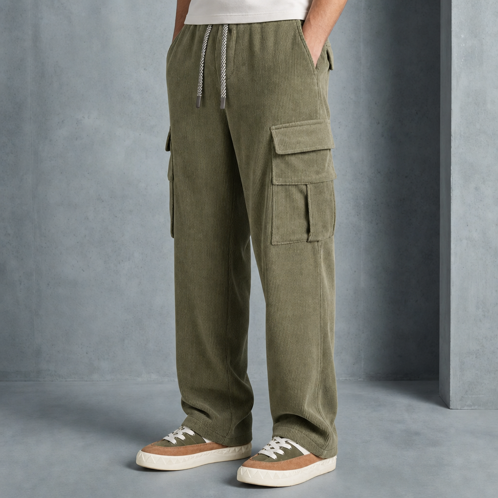 Corduroy Cargo Pants – Stretch Cotton Relaxed Fit 3