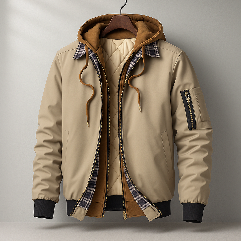 Men's Insulated Winter Shell Jacket – Water-Resistant Hood 1