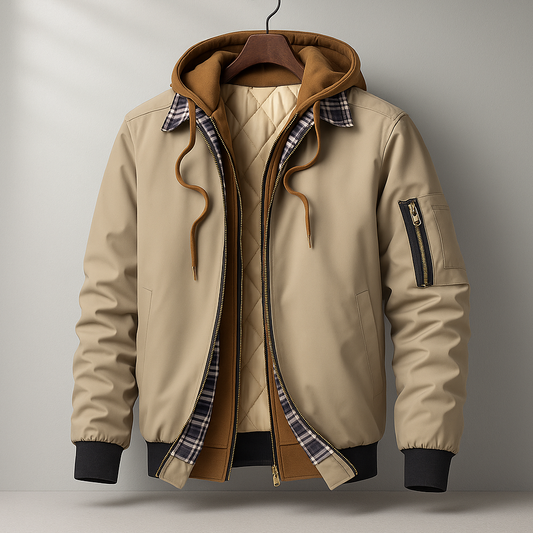 Men's Insulated Winter Shell Jacket – Water-Resistant Hood 1