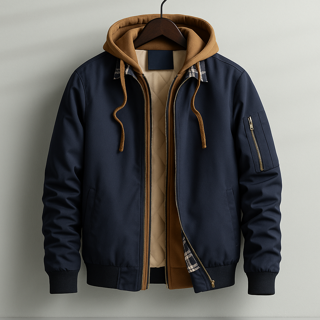 Men's Insulated Winter Shell Jacket – Water-Resistant Hood 2