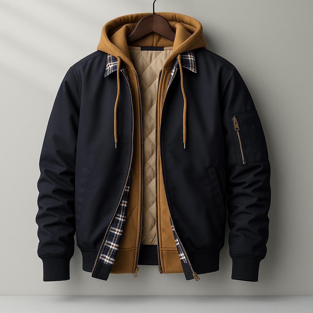 Men's Insulated Winter Shell Jacket – Water-Resistant Hood 3