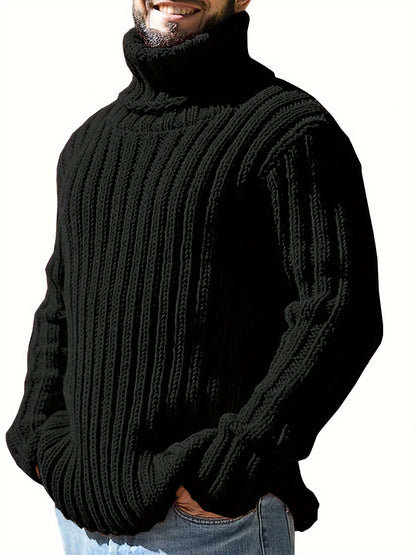Ribbed Pullover Sweater — Relaxed High-Neck Comfort Knit 12