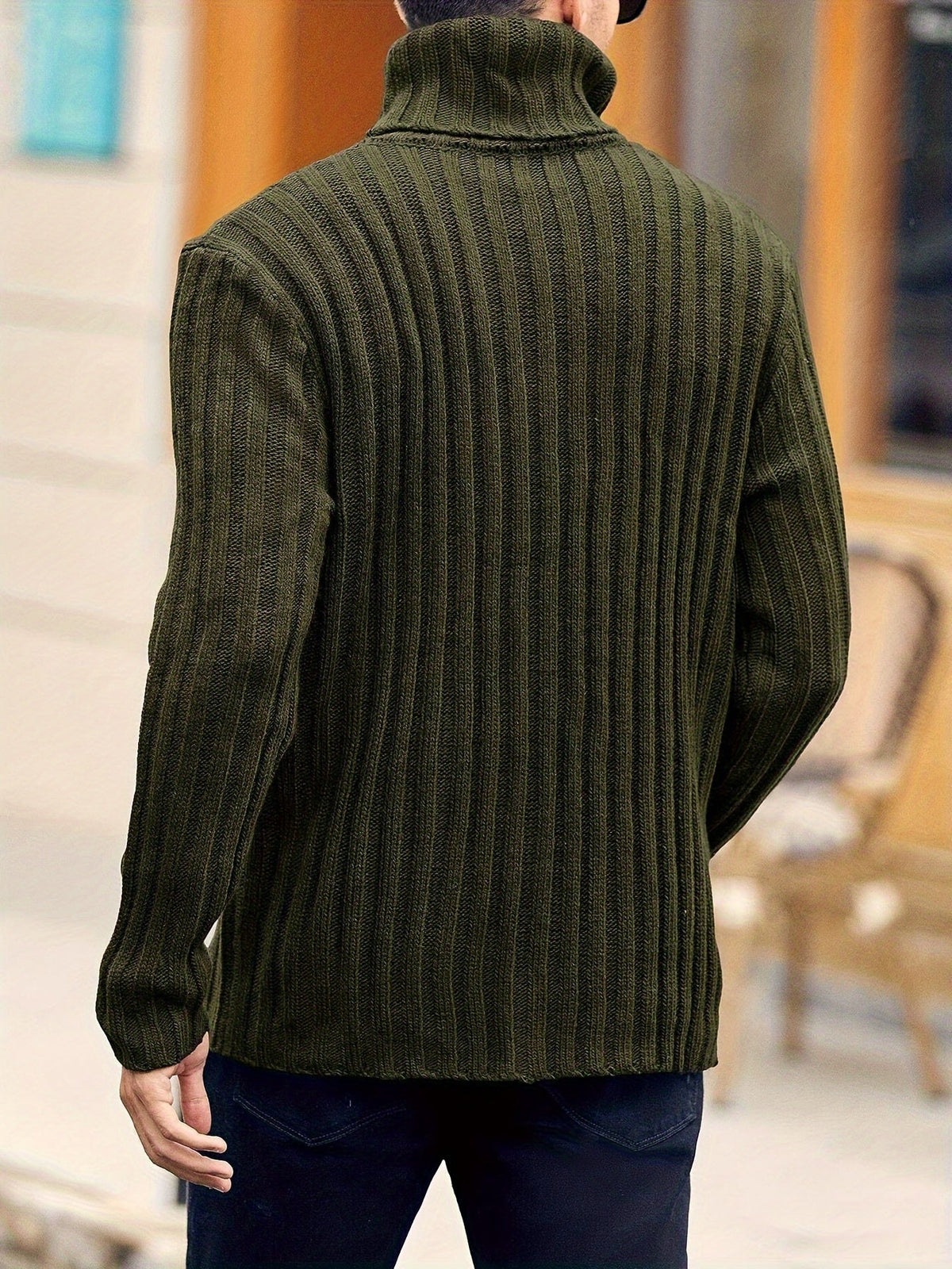Ribbed Pullover Sweater — Relaxed High-Neck Comfort Knit 20