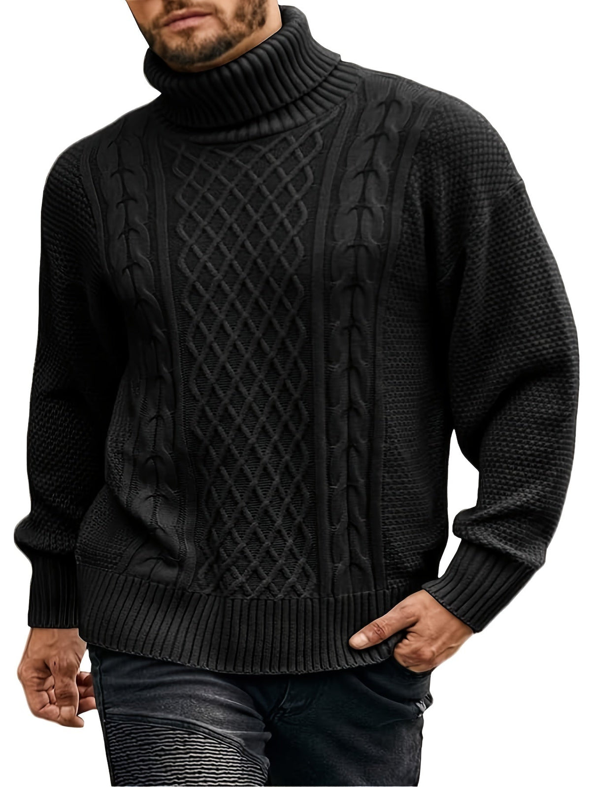 Ambrose Cable-Knit Turtleneck Sweater — Classic Cozy Fit 8