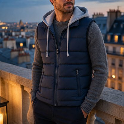 Quilted Hooded Vest — Lightweight Insulated Full-Zip Outerwear 4