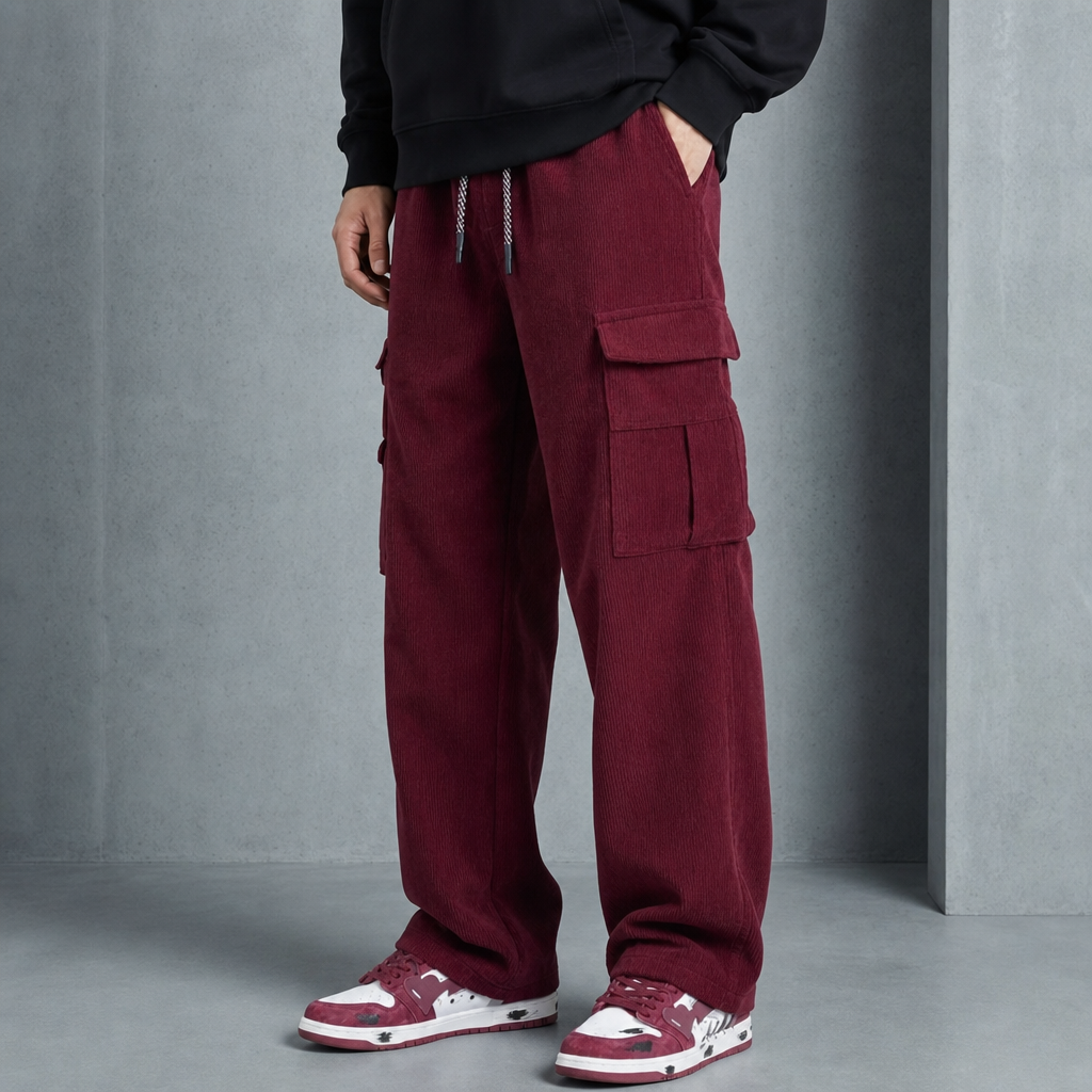 Corduroy Cargo Pants – Stretch Cotton Relaxed Fit 4