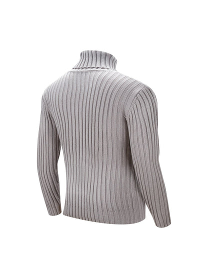 Ribbed Pullover Sweater — Relaxed High-Neck Comfort Knit 3