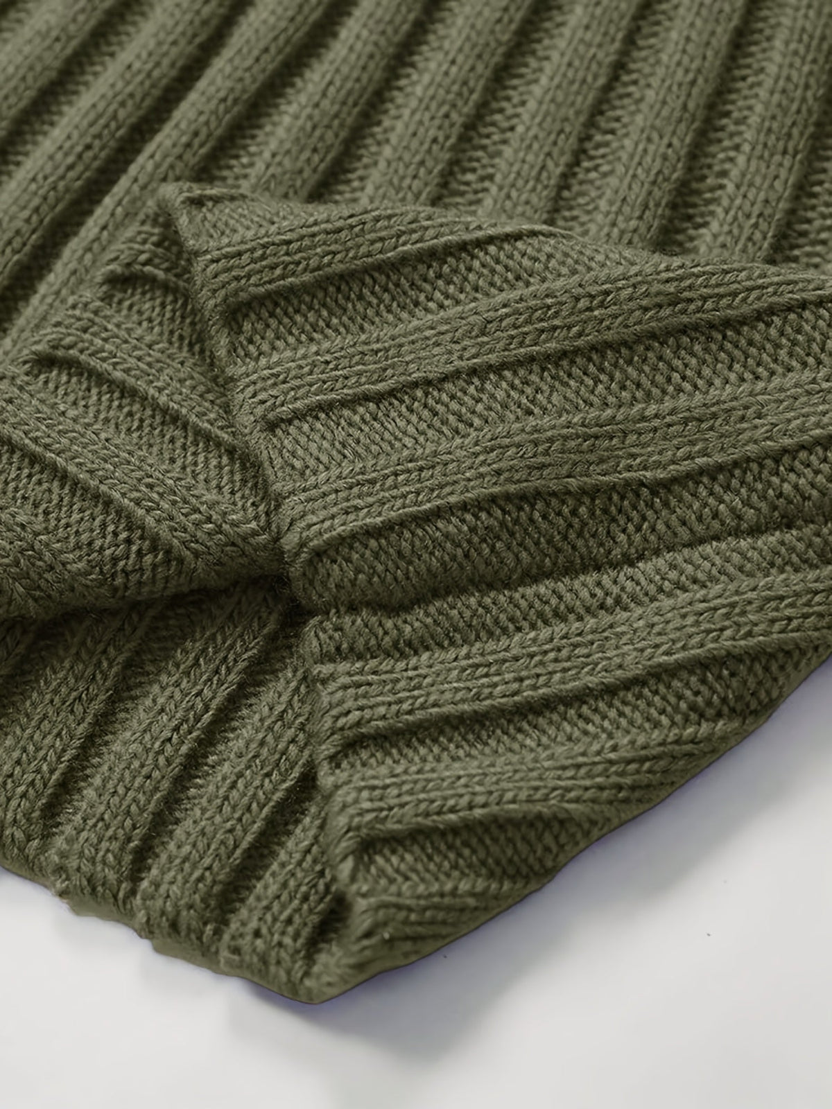 Ribbed Pullover Sweater — Relaxed High-Neck Comfort Knit 23