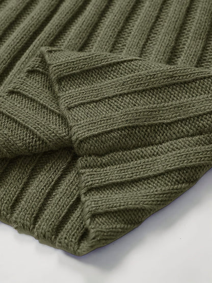 Ribbed Pullover Sweater — Relaxed High-Neck Comfort Knit 23