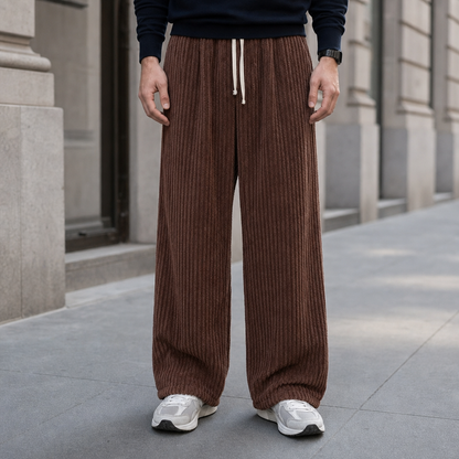 Wide Leg Corduroy Pants — Oversized Cotton Blend Fit 5