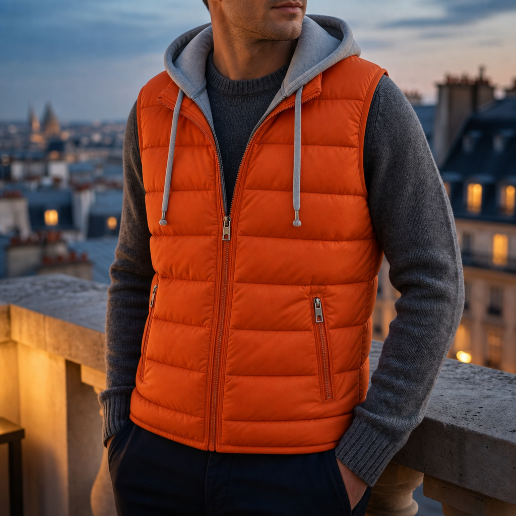 Quilted Hooded Vest — Lightweight Insulated Full-Zip Outerwear 5