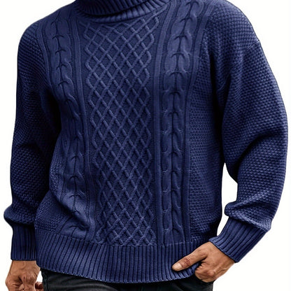 Ambrose Cable-Knit Turtleneck Sweater — Classic Cozy Fit 19