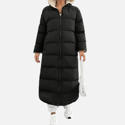 Women's Long Hooded Puffer Coat — Windproof Winter Jacket 1